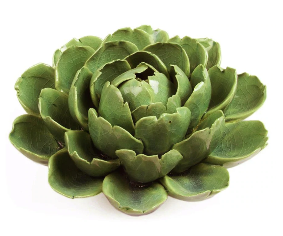 Ceramic flower - green peony